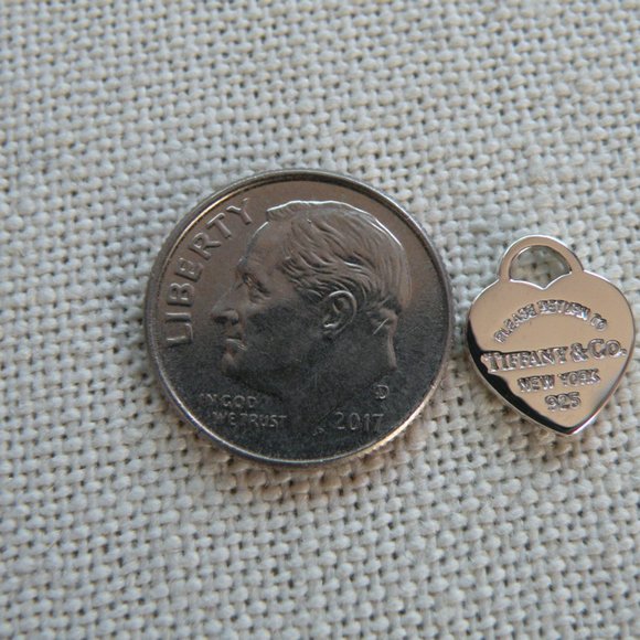 Tiffany & Co Small Mini Size Solid 925 Sterling Silver Heart Charm Pendant - Picture 10 of 13